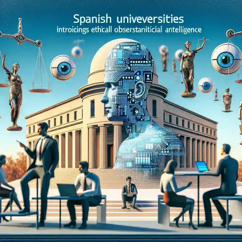 "Estudiantes y académicos colaboran en un observatorio de ética en inteligencia artificial en una universidad española, destacando la importancia de la responsabilidad y la transparencia en el desarrollo tecnológico."